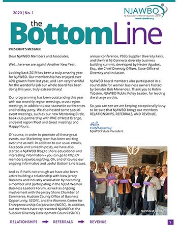 Spring 2018 issue of NJAWBO's The Bottom Line